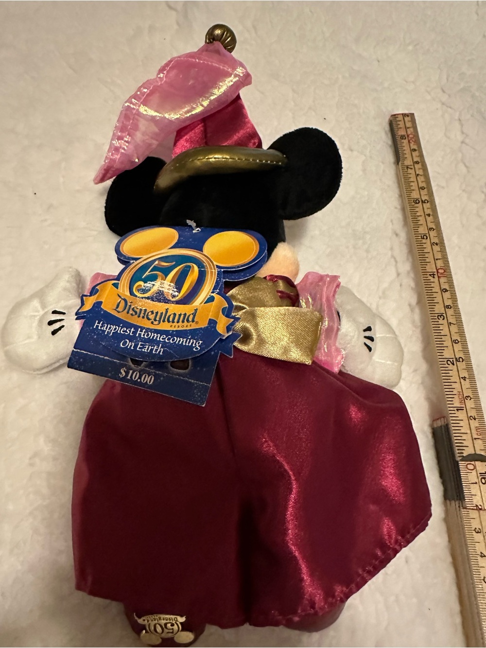Disneyland 50th Anniversary Minnie Mouse Plush in Pink and Gold Costume - Picture 2 of 2